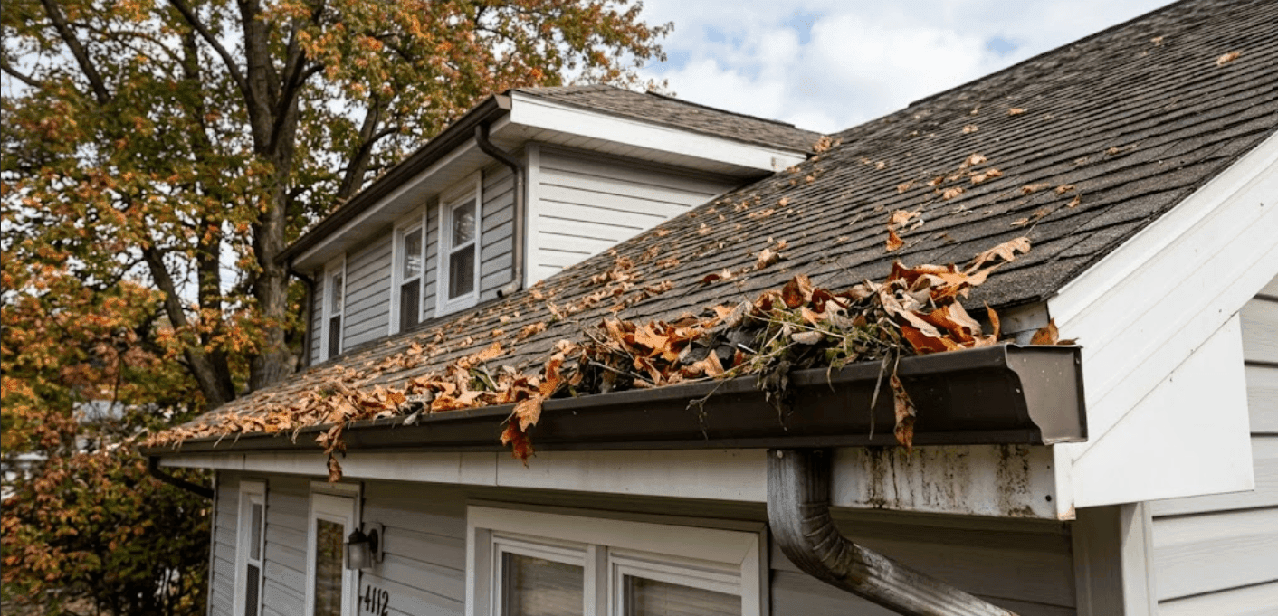 Open gutters before gutter guard installation