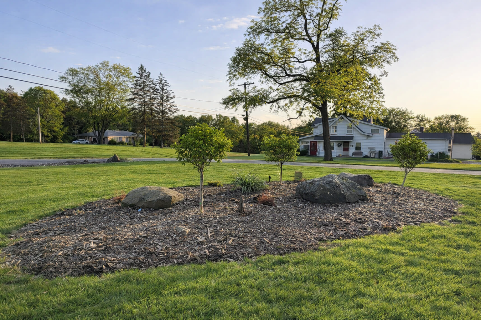 Side yard beds before mulch refresh