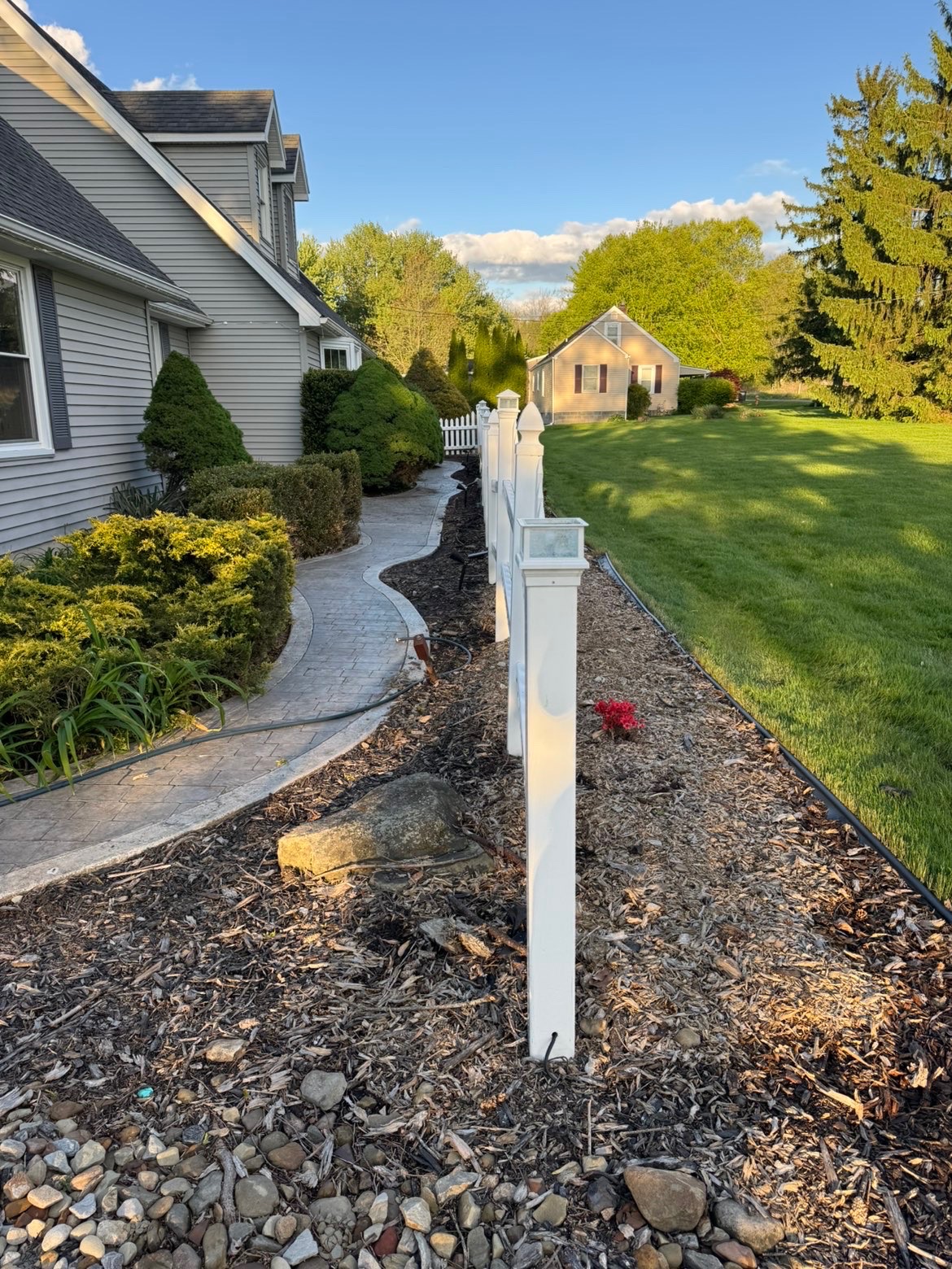 Foundation planting beds before mulch work